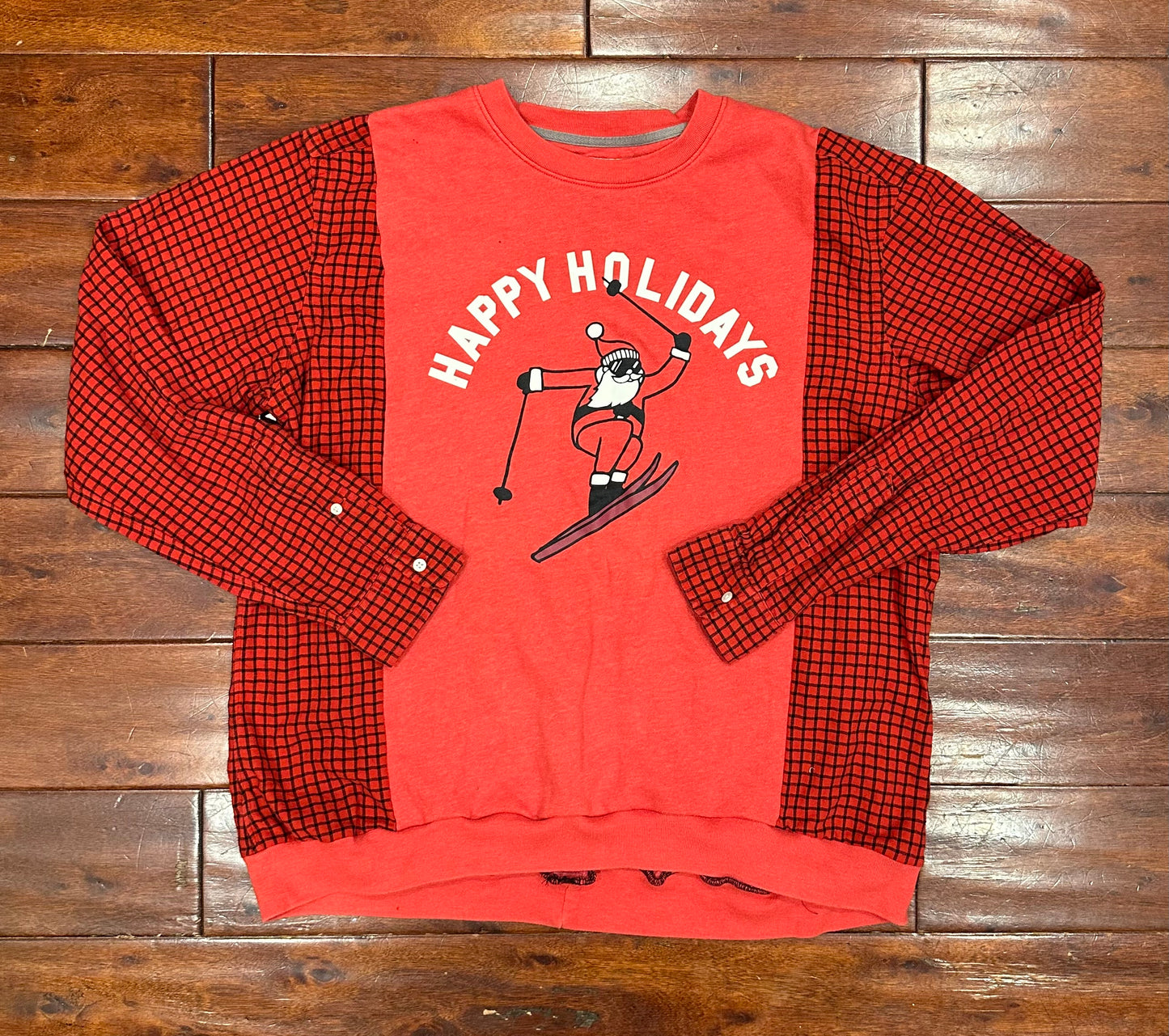 "Happy Holidays" Flannel Sweatshirt - L to XL