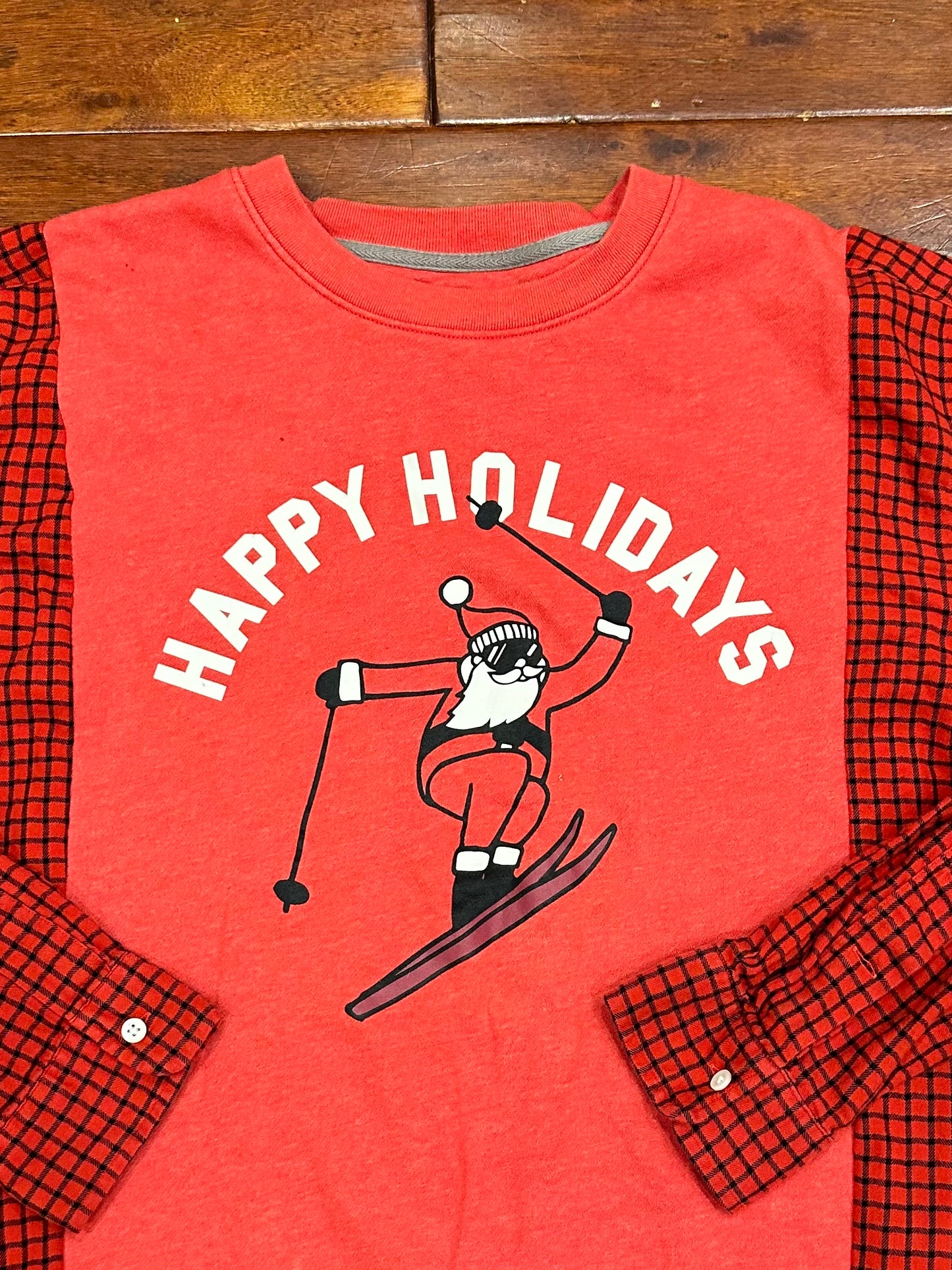 "Happy Holidays" Flannel Sweatshirt - L to XL